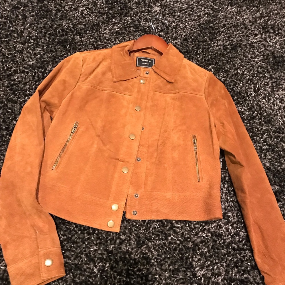 Brown suede feel jacket